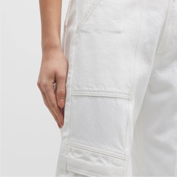 AGOLDE Cooper Relaxed Straight Cargo Jeans White NWOT - Picture 3 of 11